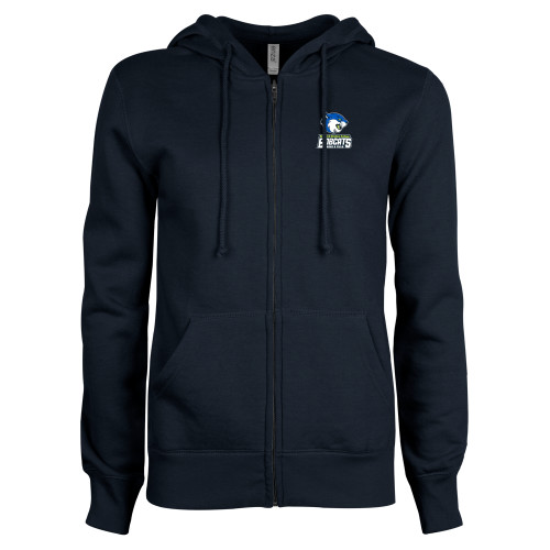  ENZA Womens Navy Fleece Full Zip Hoodie - B&SC Bobcats Track and Field