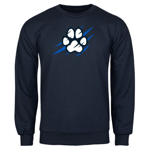  Navy Fleece Crew - B&SC - Blue Paw