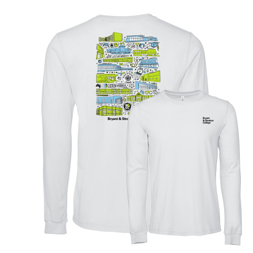  Bella + Canvas White Jersey Cotton Long Sleeve T Shirt - College Collective