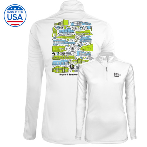 Syntrel Womens White Interlock 1/4 Zip - College Collective