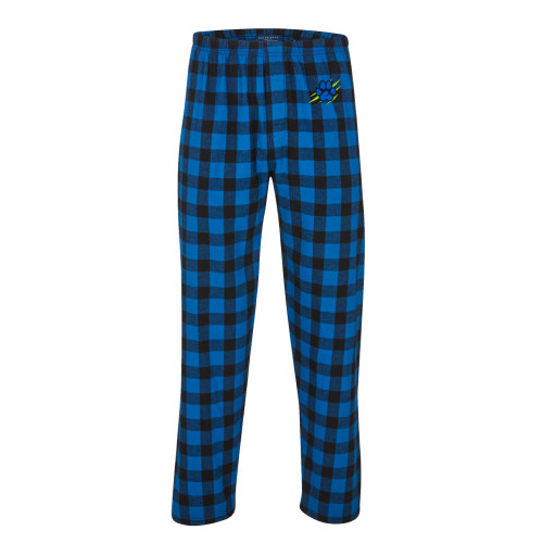  Boxercraft Royal/Black Buffalo Unisex Flannel Pajama Pant - B&SC - Blue Paw