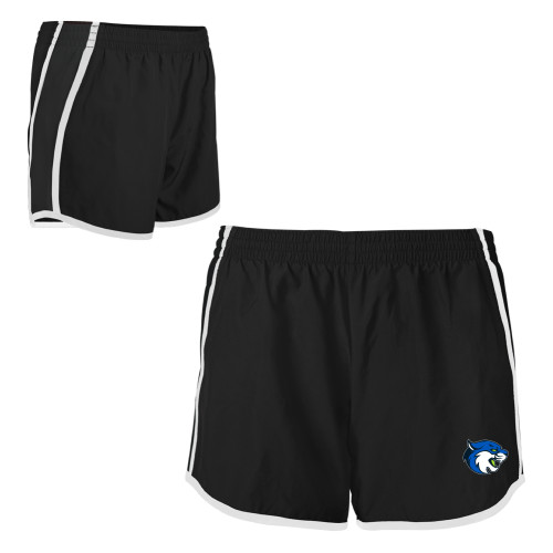  Womens Black/White Team Short - B&SC - Bobcat Head