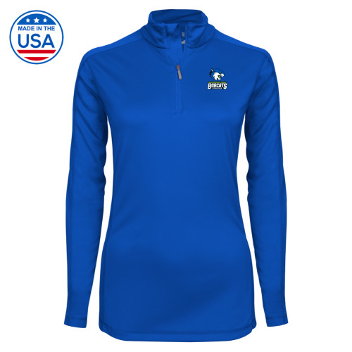  Syntrel Womens Royal Interlock 1/4 Zip - B&SC Bobcats Athletics