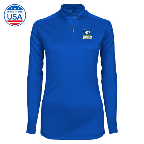  Syntrel Womens Royal Interlock 1/4 Zip - B&SC Bobcats Cross Country