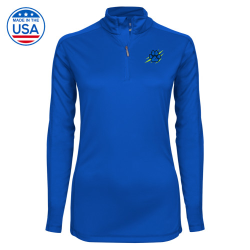  Syntrel Womens Royal Interlock 1/4 Zip - B&SC - Blue Paw