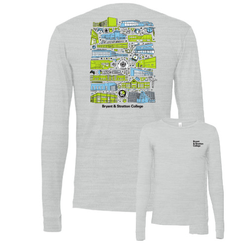  Bella + Canvas Ash Grey Jersey Cotton Long Sleeve T Shirt - College Collective