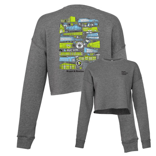  Bella + Canvas Womens Deep Heather Cropped Fleece Crew - College Collective