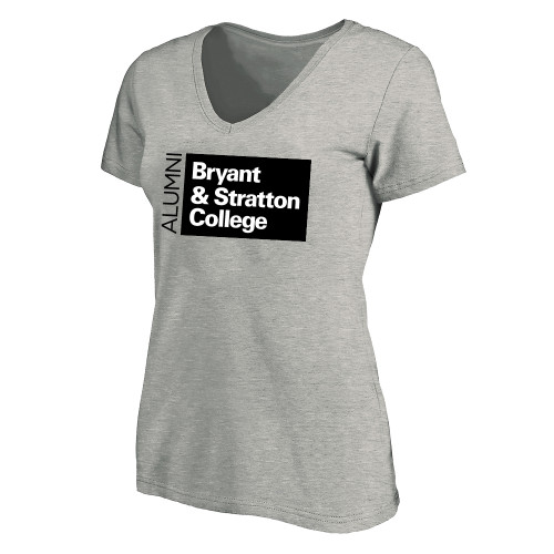  Womens Plus Heather Grey V Neck T Shirt - B&SC Alumni - PLUS
