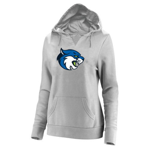  Womens Plus Heather Grey Hoodie - B&SC - Bobcat Head - PLUS