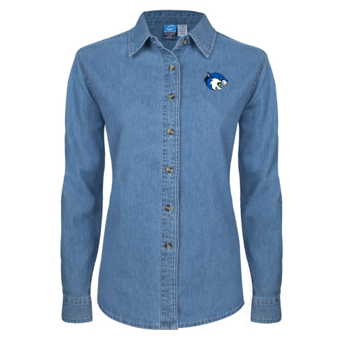  Womens Denim Long Sleeve Shirt - B&SC - Bobcat