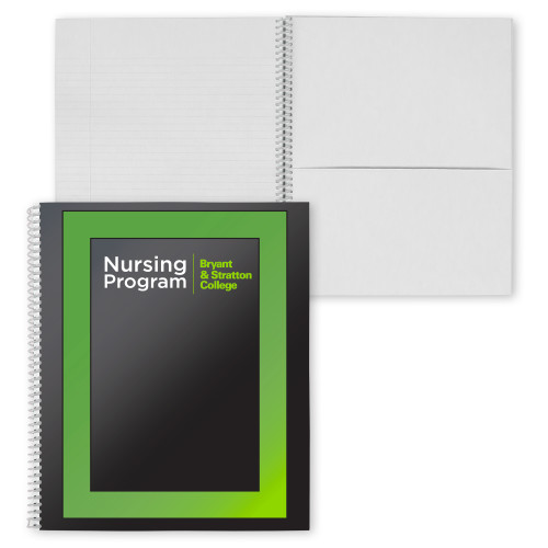  College Spiral Notebook w/Clear Coil - B&SC Nursing Gradient