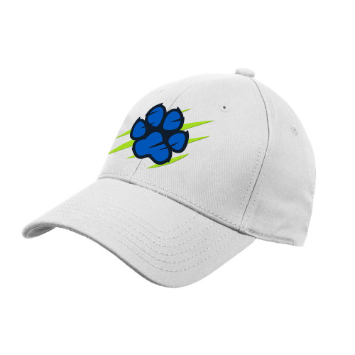  White Structured Adjustable Pro Style Hat - B&SC - Blue Paw