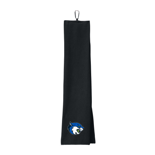  Black Waffle Microfiber Golf Towel - B&SC - Bobcat