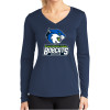 Thumbnail image for  Womens Navy Performance Long Sleeve V Neck Shirt