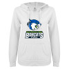 Thumbnail image for  ENZA Womens White V Notch Raw Edge Fleece Hoodie