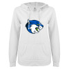 Thumbnail image for  ENZA Womens White V Notch Raw Edge Fleece Hoodie