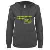 Thumbnail image for  ENZA Womens Dark Heather V Notch Raw Edge Fleece Hoodie