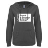 Thumbnail image for  ENZA Womens Dark Heather V Notch Raw Edge Fleece Hoodie