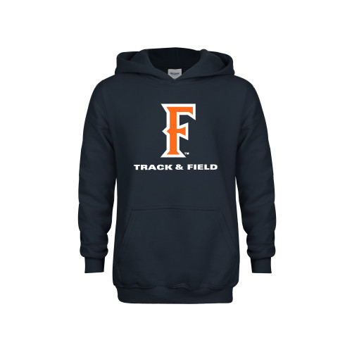  Youth Navy Fleece Hoodie - CSUF Track & Field