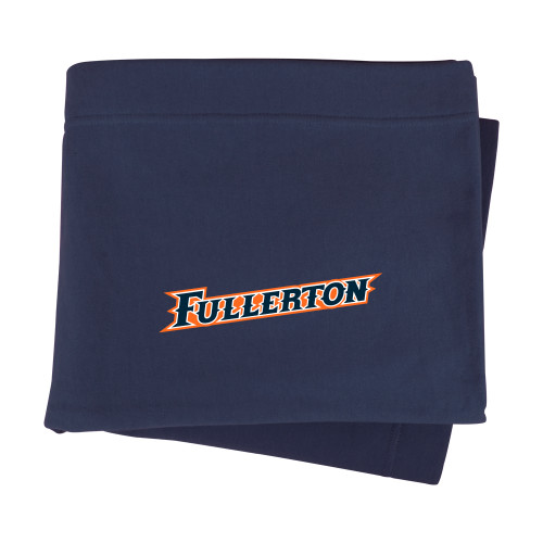  Navy Sweatshirt Blanket - Fullerton Athletic Wordmark