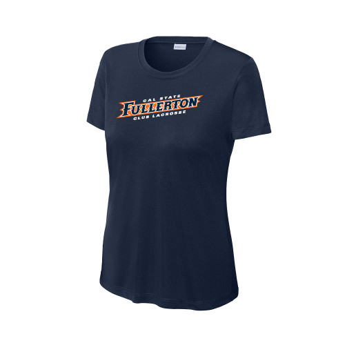  Womens Navy Performance Tee - Cal State Fullerton Club Lacrosse