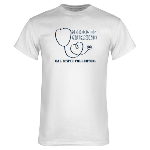  White T Shirt - CSF School of Nursing Stethoscope