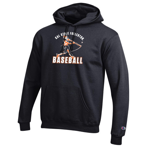  Champion Black Fleece Hoodie - Player Swinging Bat