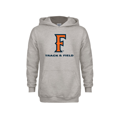  Youth Grey Fleece Hood - CSUF Track & Field