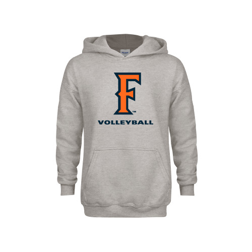  Youth Grey Fleece Hood - CSUF Volleyball