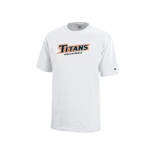  Champion Youth White Short Sleeve Tee - Titans Volleyball