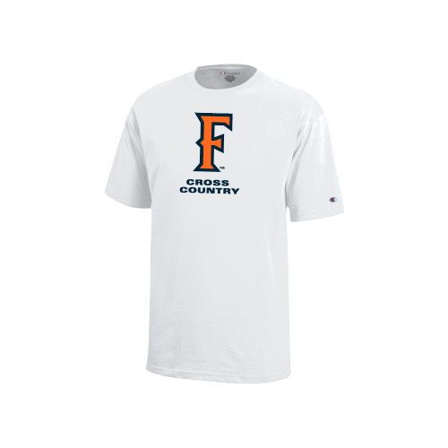  Champion Youth White Short Sleeve Tee - CSUF Cross Country