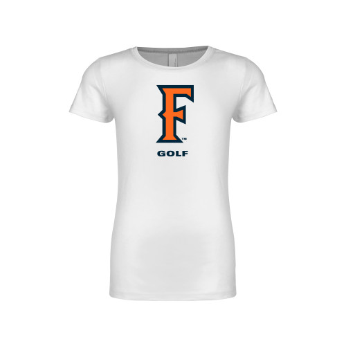  Next Level Girls White Fashion Fit T Shirt - CSUF Golf
