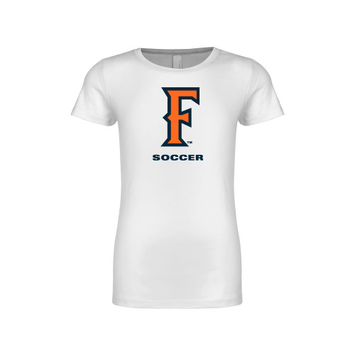  Next Level Girls White Fashion Fit T Shirt - CSUF Soccer