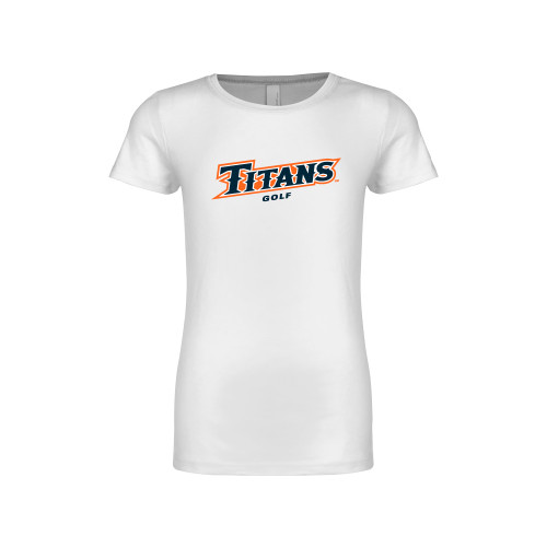  Next Level Girls White Fashion Fit T Shirt - Titans Golf