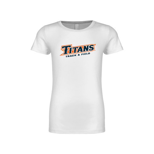  Next Level Girls White Fashion Fit T Shirt - Titans Track and Field