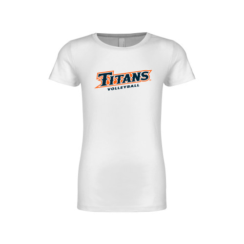 Next Level Girls White Fashion Fit T Shirt - Titans Volleyball