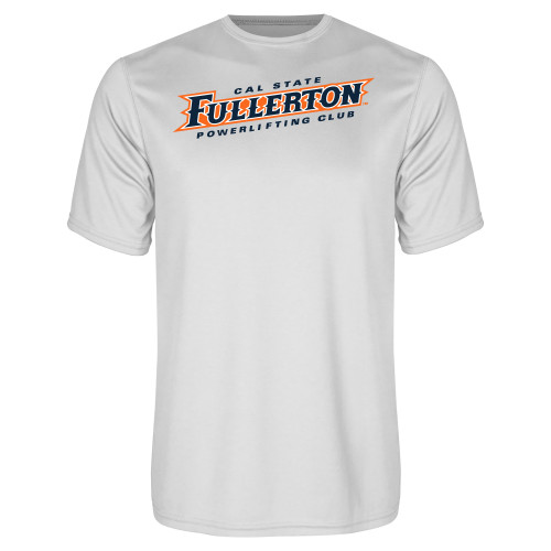 White Performance Tee - Powerlifting Club - Cal State Fullerton