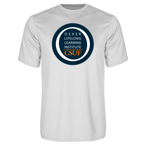  White Performance Tee - OSHER Lifelong Learning Institute CSUF