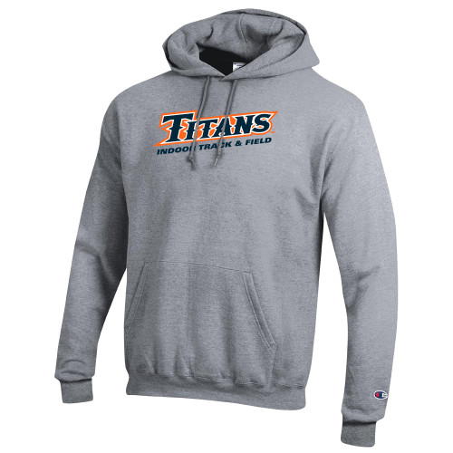  Champion Heather Grey Fleece Hoodie - Titans Track and Field Indoor