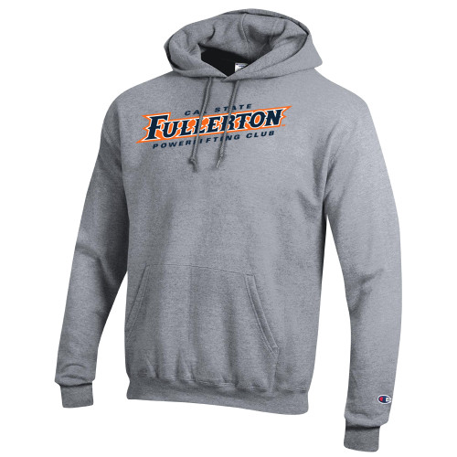  Champion Heather Grey Fleece Hoodie - Powerlifting Club - Cal State Fullerton