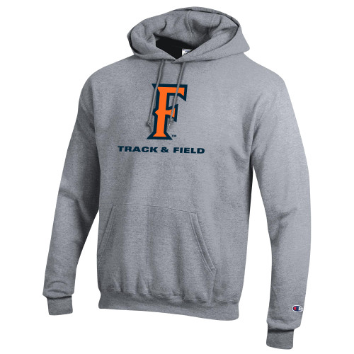  Champion Heather Grey Fleece Hoodie - CSUF Track & Field