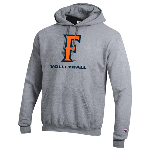  Champion Heather Grey Fleece Hoodie - CSUF Volleyball