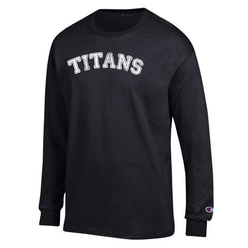  Champion Black Long Sleeve T Shirt - Titans Distressed Arch