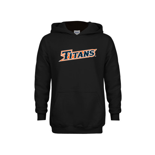  Youth Black Fleece Hoodie - CSUF Titans Athletic Mark