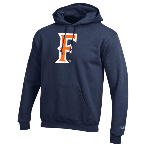  Champion Navy Fleece Hoodie - CSUF Athletic Mark