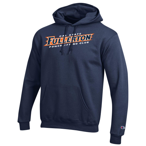  Champion Navy Fleece Hoodie - Powerlifting Club - Cal State Fullerton
