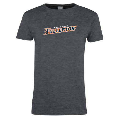  Womens Dark Heather Short Sleeve Tee - Cal State Fullerton Athletic Wordmark