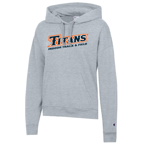  Champion Womens Oxford Grey Powerblend Pullover Hood - Titans Track and Field Indoor