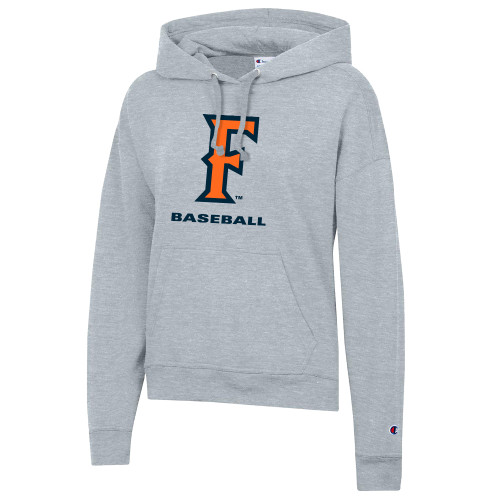  Champion Womens Oxford Grey Powerblend Pullover Hood - CSUF Baseball