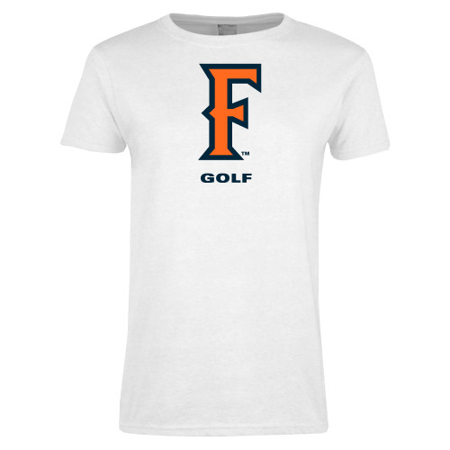  Womens White Short Sleeve Tee - CSUF Golf